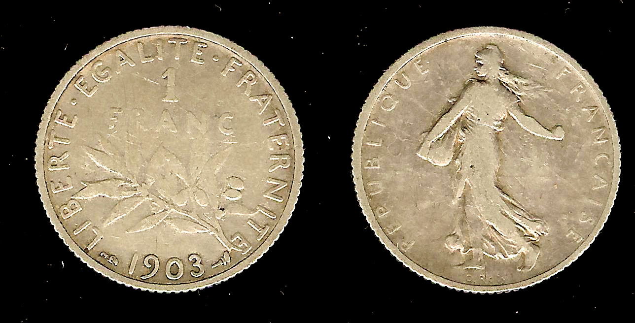 1 franc Semeuse 1903 Paris TB+